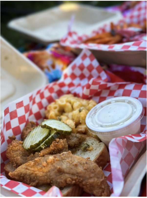 a plate of Nashville hot chicken while watching live music at the Valle Crucis Community Park